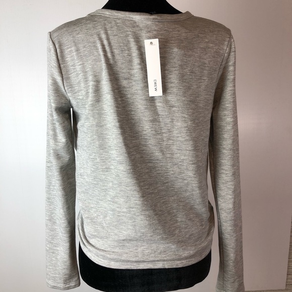 Drew Twist Top Sweatshirt Sweater Grey Super Soft - Picture 4 of 7